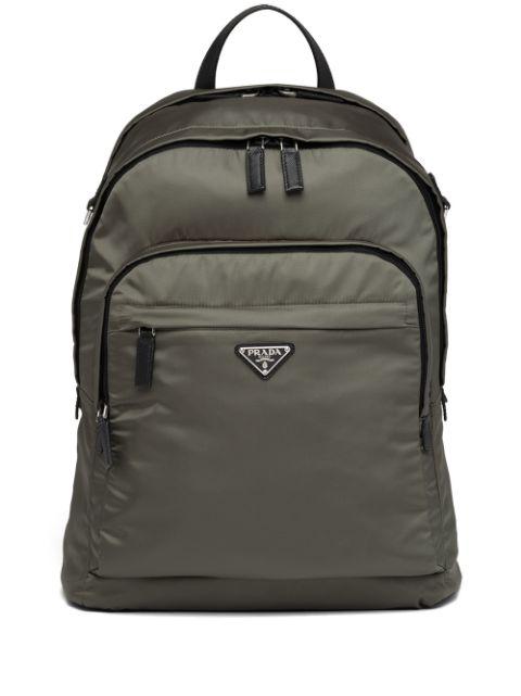 Re-Nylon triangle logo backpack by PRADA