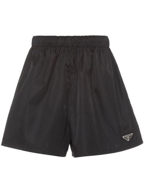 Re-Nylon triangle-logo shorts by PRADA