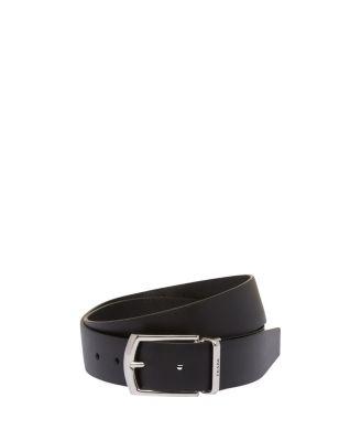 Reversible Saffiano And Leather Belt by PRADA