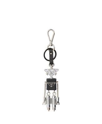 Robot Saffiano Leather Keychain Charm by PRADA