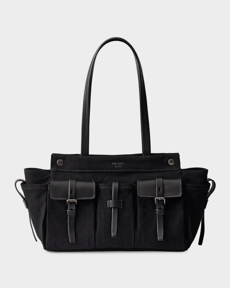 Route Large Canvas and Leather Tote Bag by PRADA