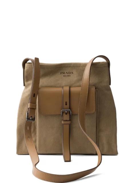 Route canvas and leather shoulder bag by PRADA
