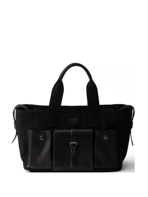 Route large canvas and leather tote bags by PRADA