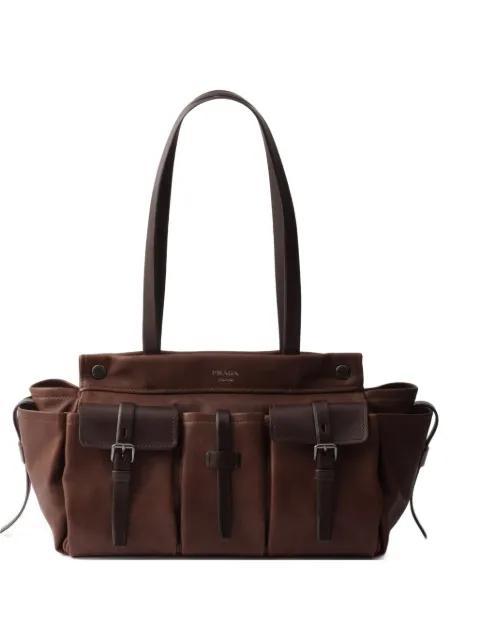 Route large leather tote bag by PRADA