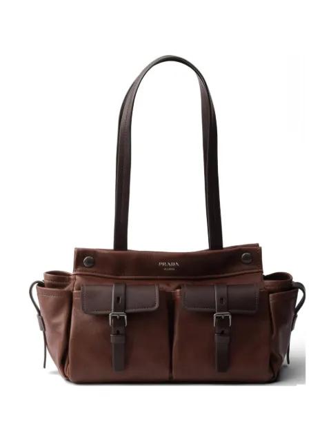 Route medium leather tote bag by PRADA