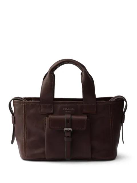 Route medium leather tote bag by PRADA