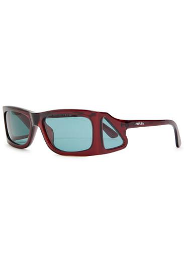 Runway rectangle-frame sunglasses by PRADA
