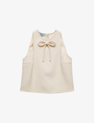 Sablè Compact Sleeveless Woven Top by PRADA