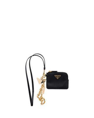 Saffiano Leather Card Holder with Shoulder Strap by PRADA