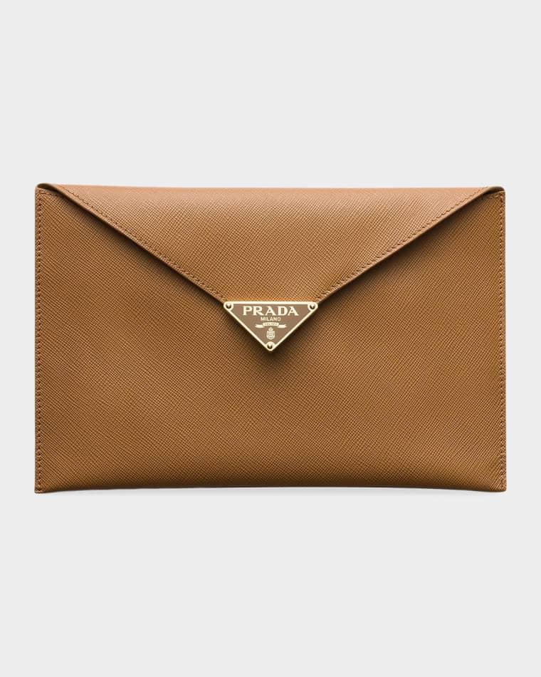 Saffiano Leather Envelope Clutch by PRADA