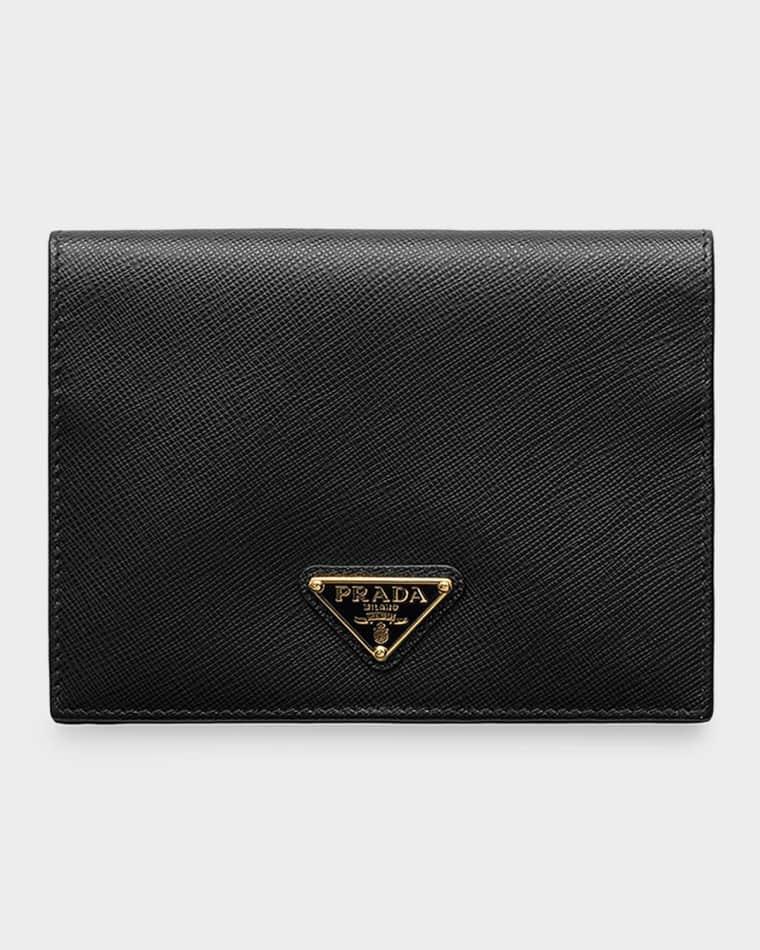 Saffiano Leather Lips-Print Bifold Wallet by PRADA