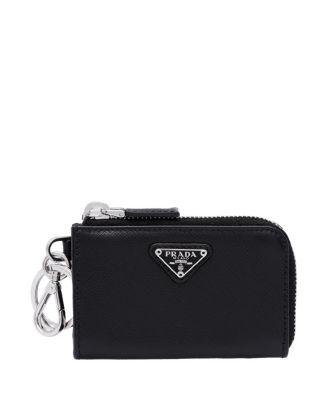 Saffiano Leather Mini Pouch With Keychain by PRADA