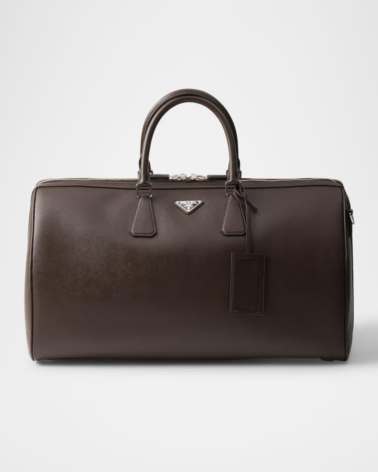 Saffiano Leather Travel Duffel Bag by PRADA