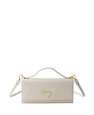 Saffiano Leather Wallet With Shoulder Strap by PRADA