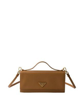 Saffiano Leather Wallet With Shoulder Strap by PRADA