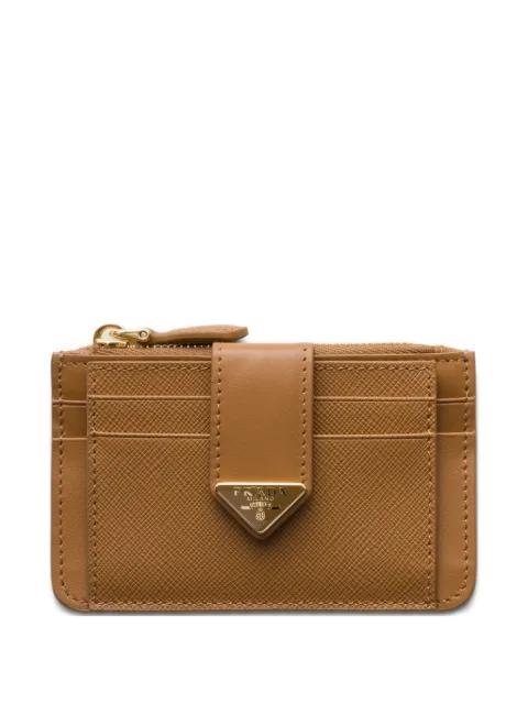 Saffiano and smooth leather card holder by PRADA