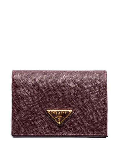 Saffiano leather compact wallet by PRADA