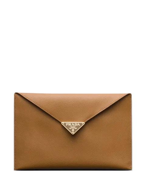 Saffiano leather envelope clutch by PRADA
