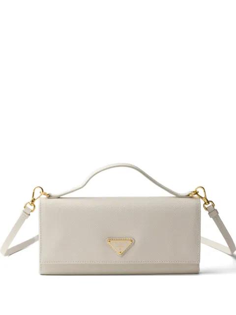 Saffiano leather wallet with shoulder strap by PRADA