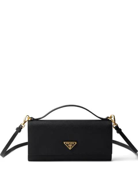 Saffiano-leather wallet with shoulder strap by PRADA