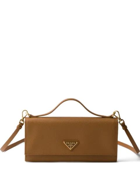 Saffiano leather wallet with shoulder strap by PRADA