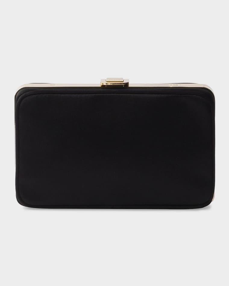 Satin Mini Clutch with Shoulder Strap by PRADA
