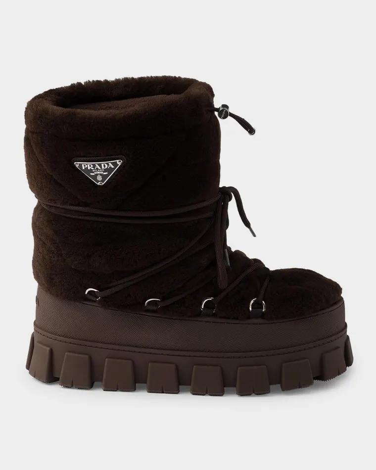 Shearling Apres Ski Boots by PRADA