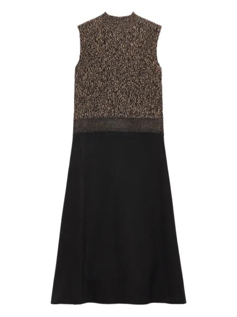 Shetland  ribbed knit flared dress by PRADA