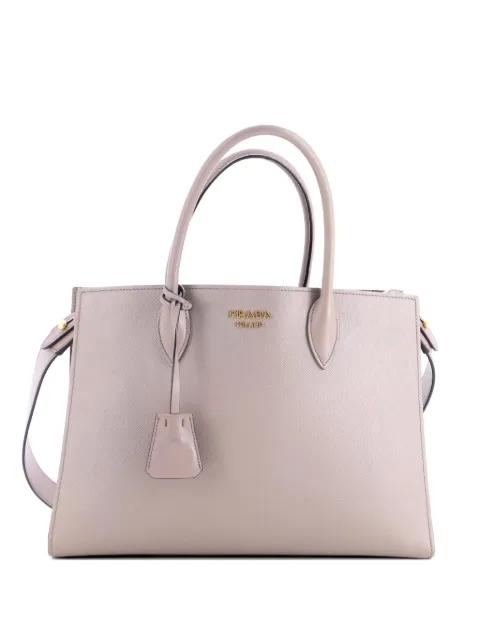 Side Pleat Saffiano Leather Large tote bag by PRADA 