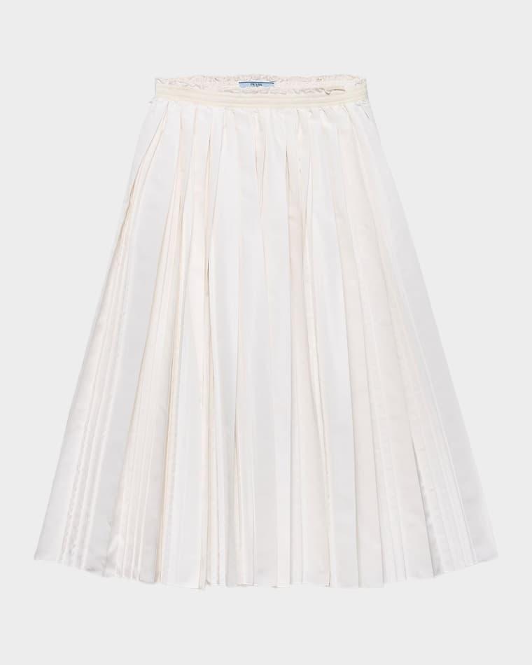 Silk Faille Pleated Skirt by PRADA