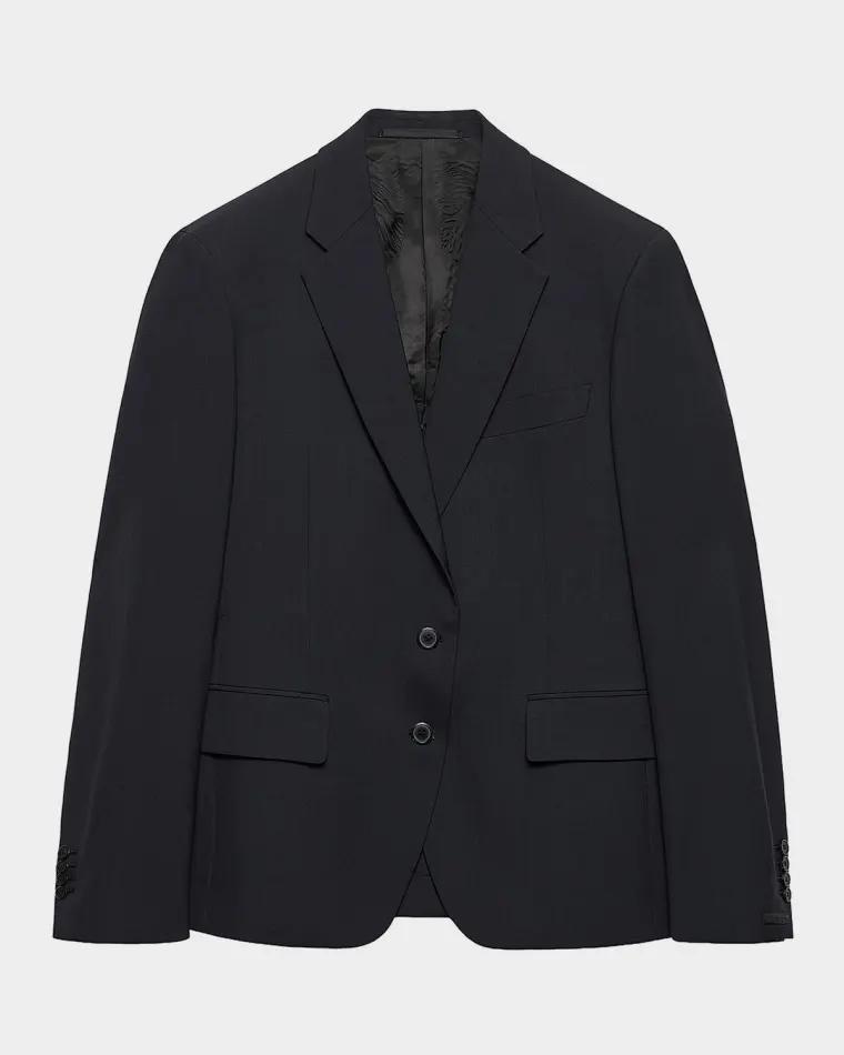 Single-Breasted Wool Fleece Blazer by PRADA