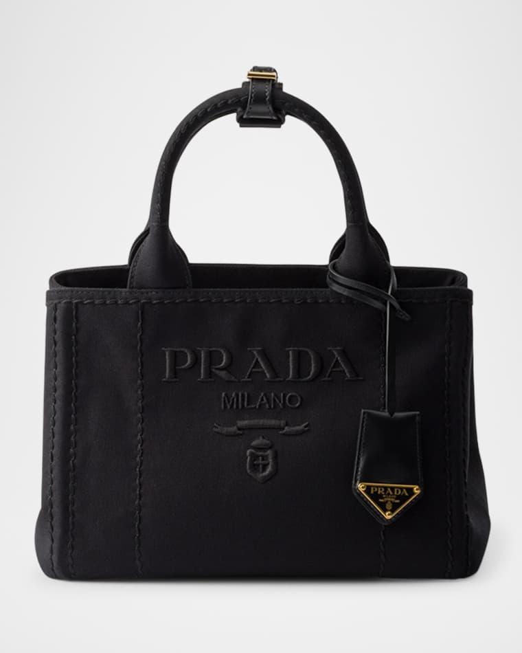 Small Cotton Canvas Top-Handle Bag by PRADA