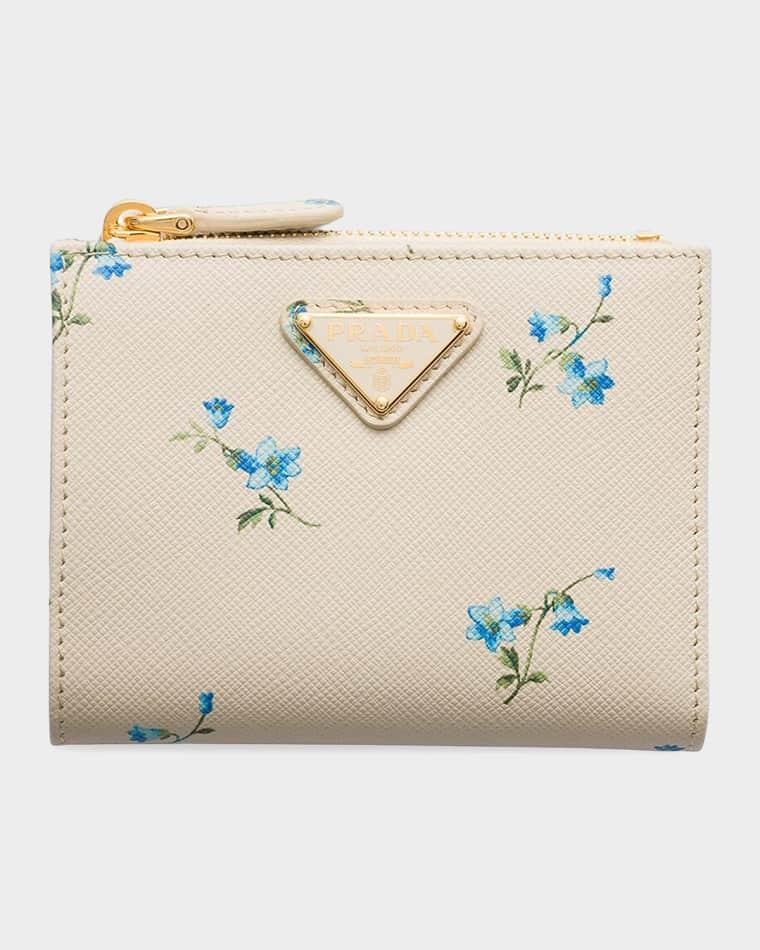 Small Printed Saffiano Leather Wallet by PRADA