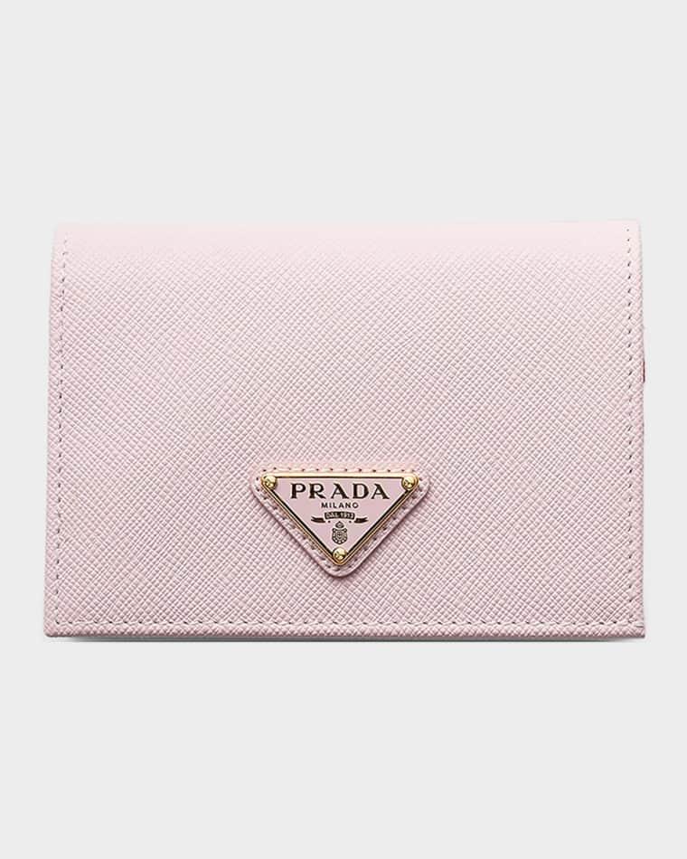 Small Saffiano Leather Lips-Print Wallet by PRADA