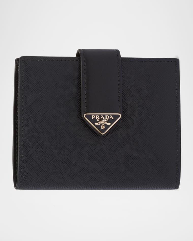 Small Saffiano and Smooth Leather Bifold Wallet by PRADA