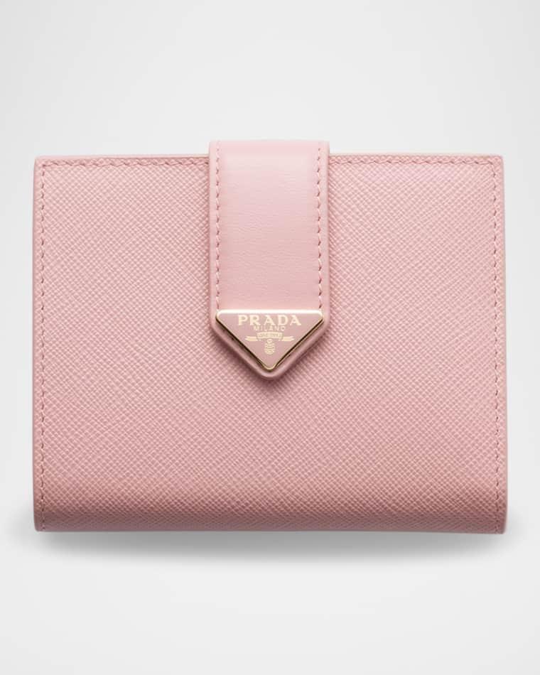 Small Saffiano and Smooth Leather Bifold Wallet by PRADA
