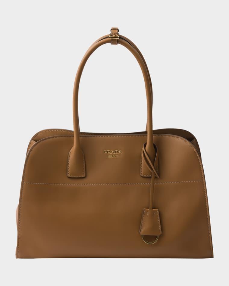 Soft Grain Leather Top-Handle Bag by PRADA