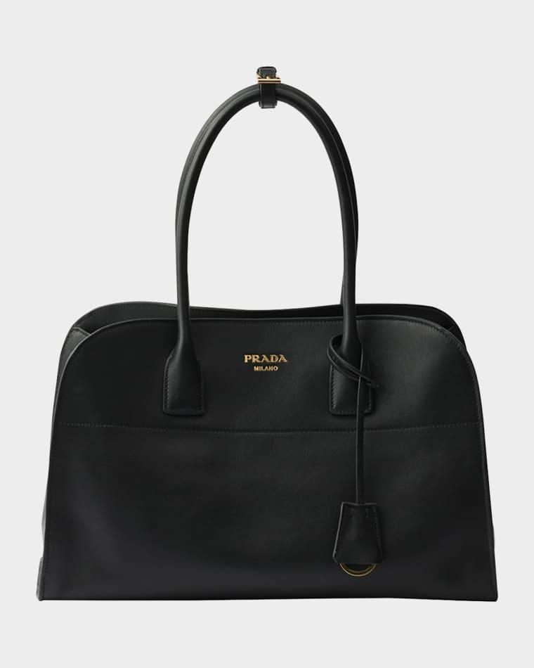 Soft Grain Leather Top-Handle Bag by PRADA