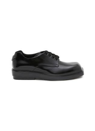 Spazzolato Brushed Leather Derby Shoes by PRADA