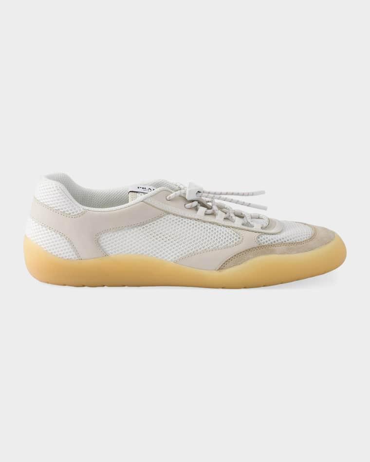 Speedrock Leather & Mesh Low-Top Sneakers by PRADA