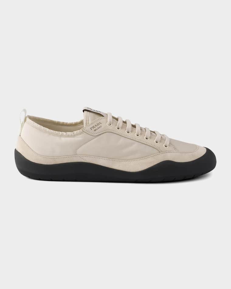 Speedrock Re-Nylon and Suede Sneakers by PRADA
