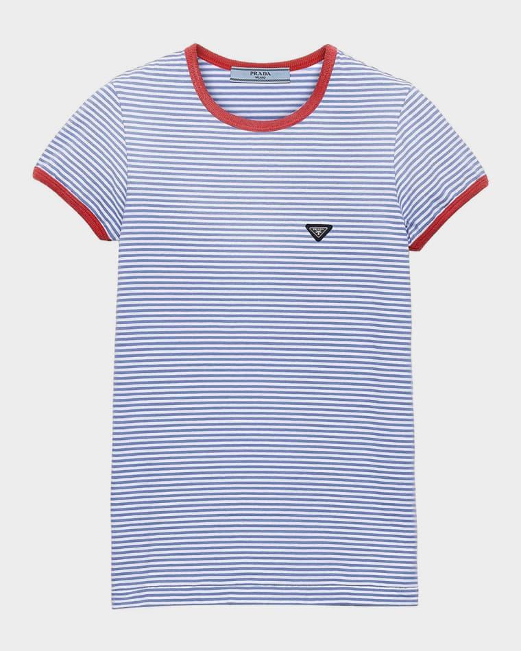 Striped Jersey T-Shirt by PRADA