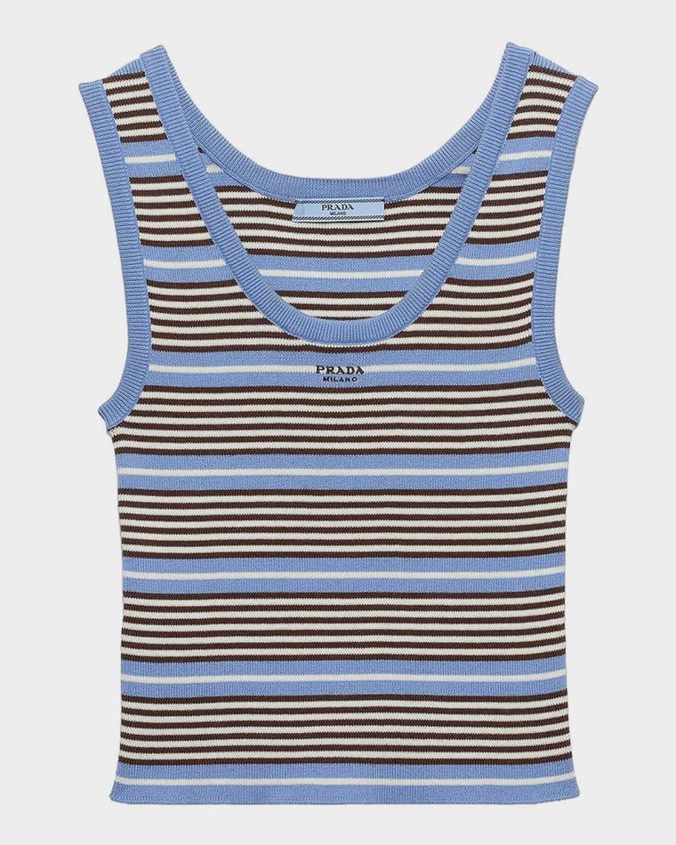 Striped Knit Tank Top by PRADA