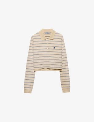 Striped Piqué Cotton Polo Shirt by PRADA