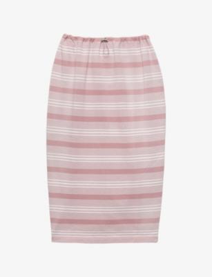Striped Piqué Cotton Skirt by PRADA