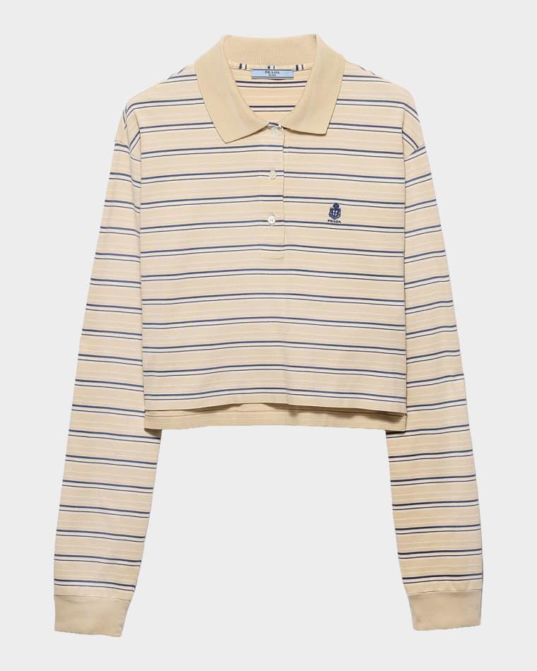 Striped Piqué Polo Shirt by PRADA