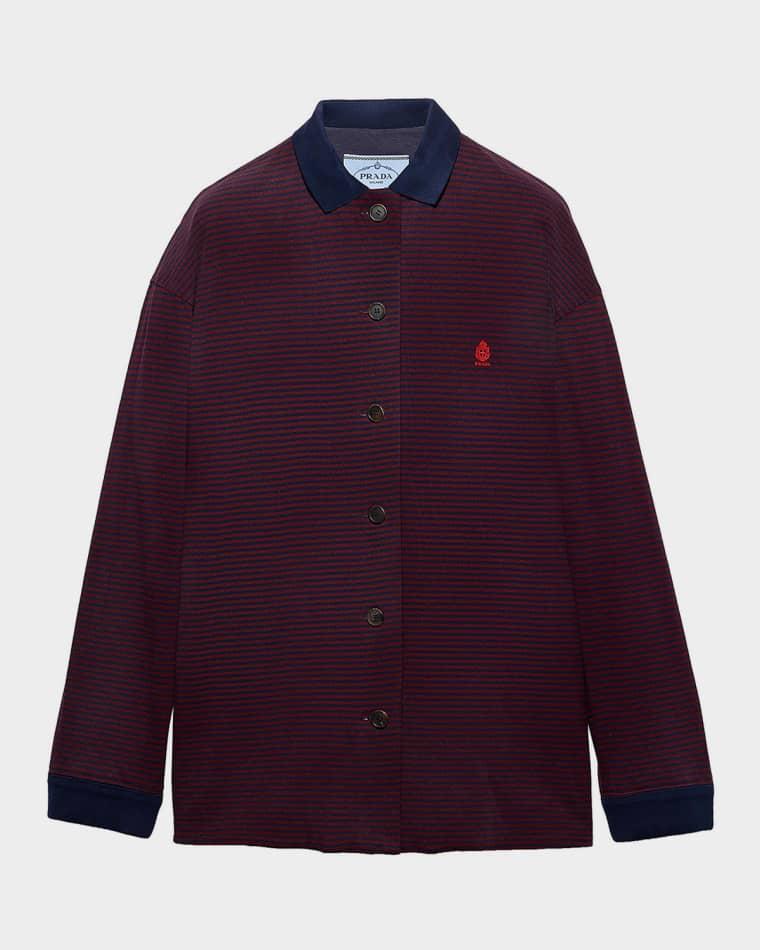 Striped Pique Blouson Jacket by PRADA