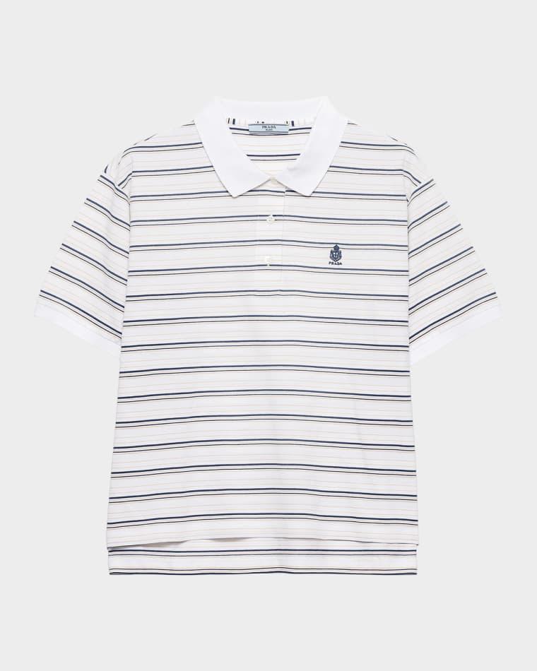 Striped Pique Polo Shirt by PRADA