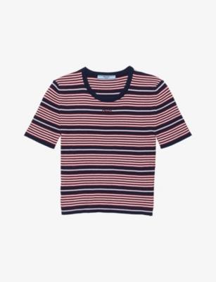Striped Short-Sleeve Cotton T-Shirt by PRADA