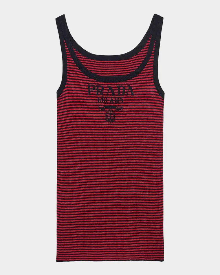 Striped Silk Tank Top by PRADA
